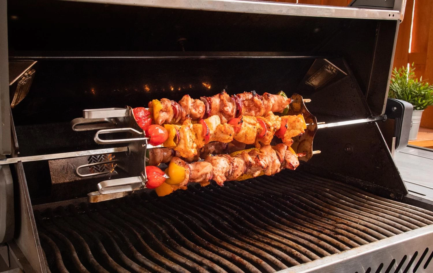 Grillfürst Edelstahl Schaschlikset Für Drehspieße - Mit 6 Spießen, 45 Cm – Bild 3