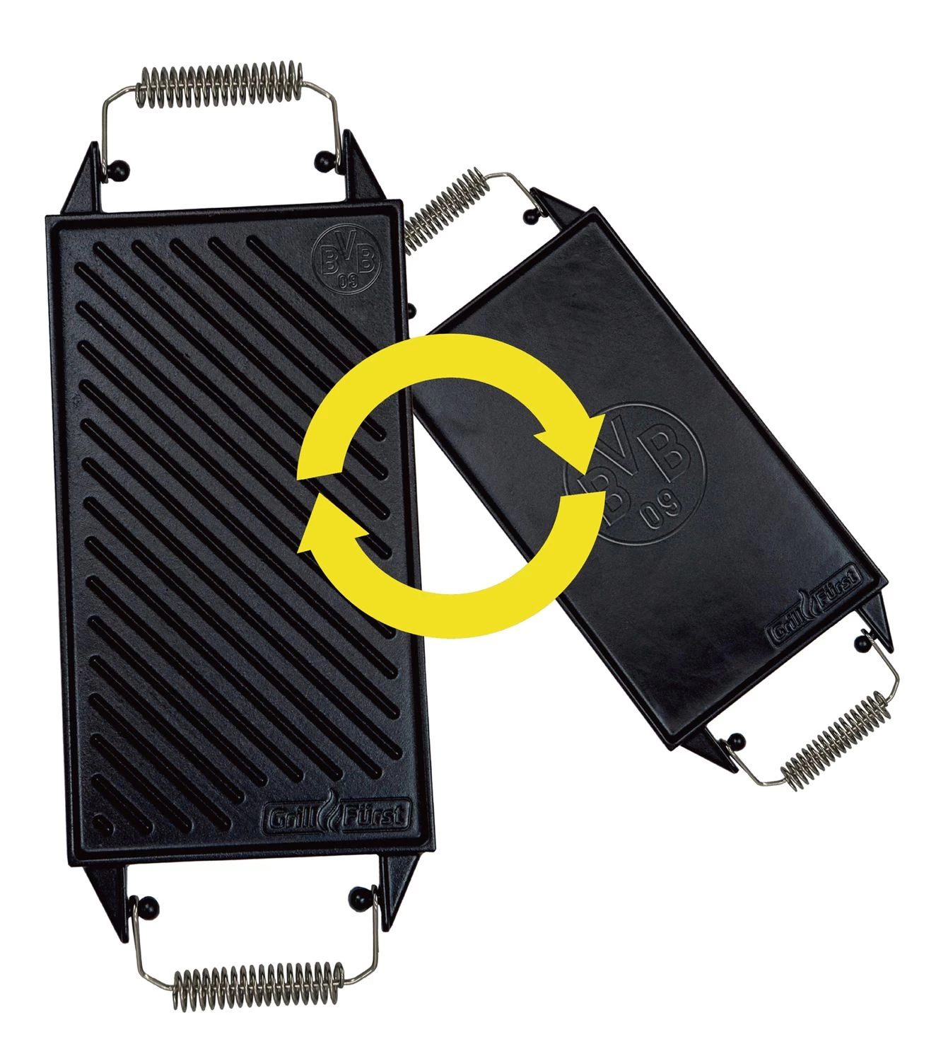 Grillfürst Universal Grillplatte / Wendeplatte Aus Gusseisen 35 X 20 Cm - Borussia Dortmund Edition
