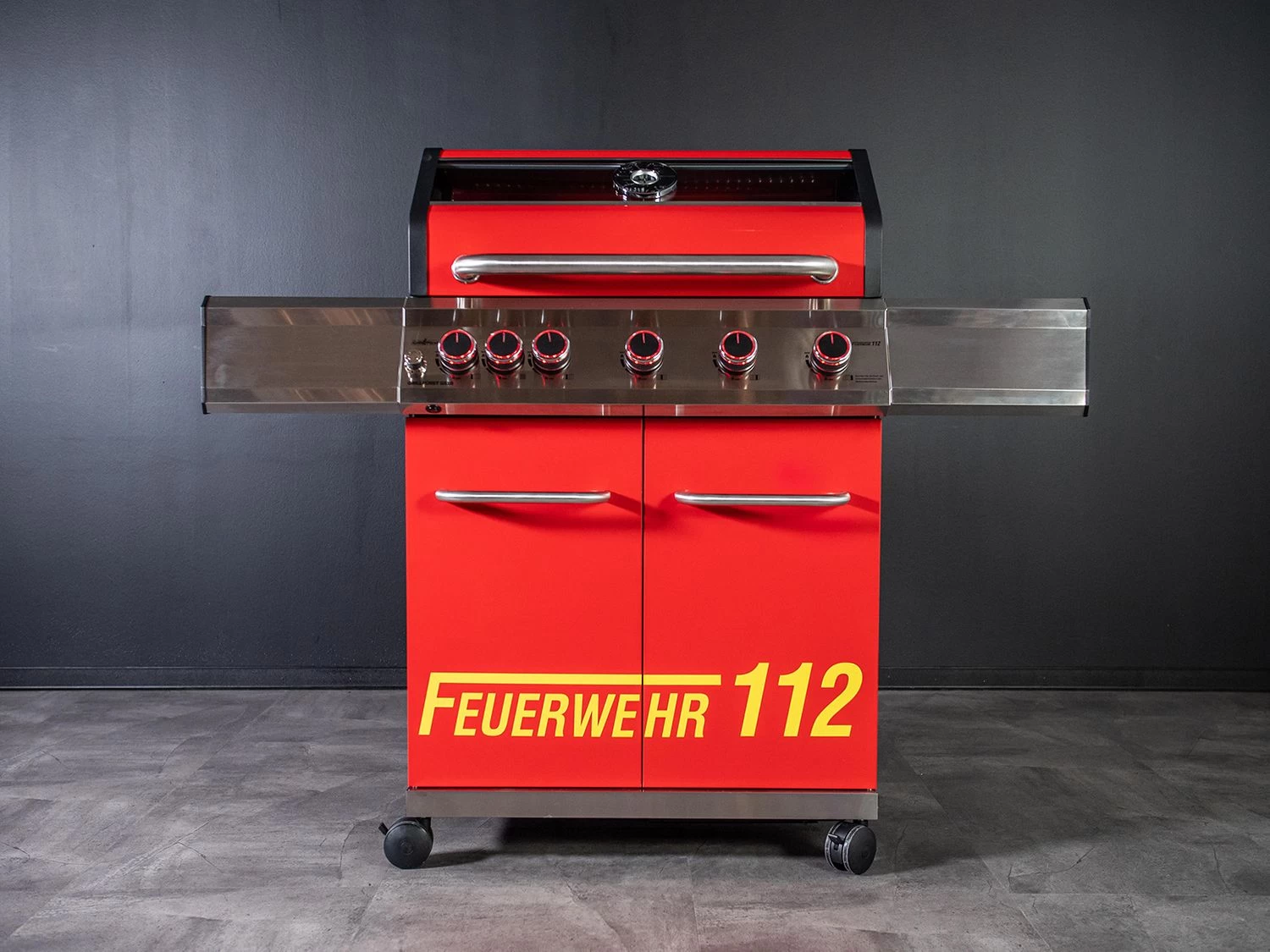 Grillfürst G510G 5-Brenner Gasgrill Mit Hochtemperaturbrenner Und Gusseisen Rosten - Feuerwehr Edition – Bild 2