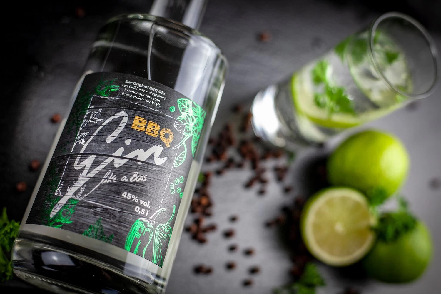 Grillfürst BBQ Gin - Gin Like A Boss, 45 % Vol. 0,5l – Bild 2