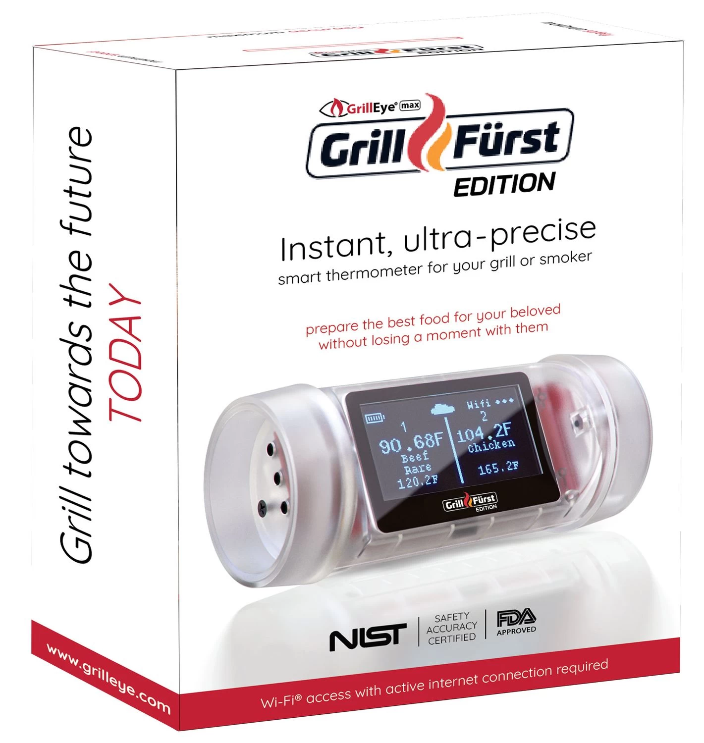 GrillEye MAX Grillfürst Edition Inkl. 4 IRIS Probe Temperaturfühler - Smart WiFi Grillthermometer Mit Cloud Funktion - Instant-Thermometer +-0,1°C Präzise – Bild 2