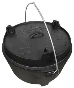 Grillfürst Dutch Oven Set BBQ Edition DO20 - X-DEAL Inkl. Tragetasche / Aufbewahrungstasche, Gusseisen Pflege, Ringreiniger, Deckelheber Und Bambus-Kochlöffel