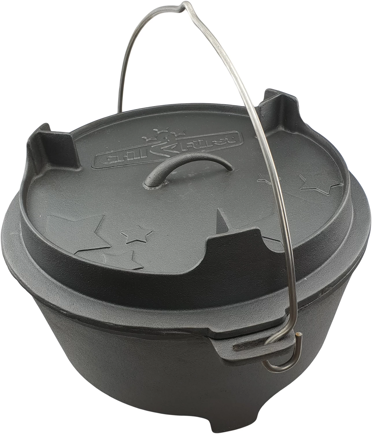 Grillfürst Dutch Oven Set BBQ Edition DO12 - X-DEAL Inkl. Tragetasche / Aufbewahrungstasche, Gusseisen Pflege Und Deckelheber