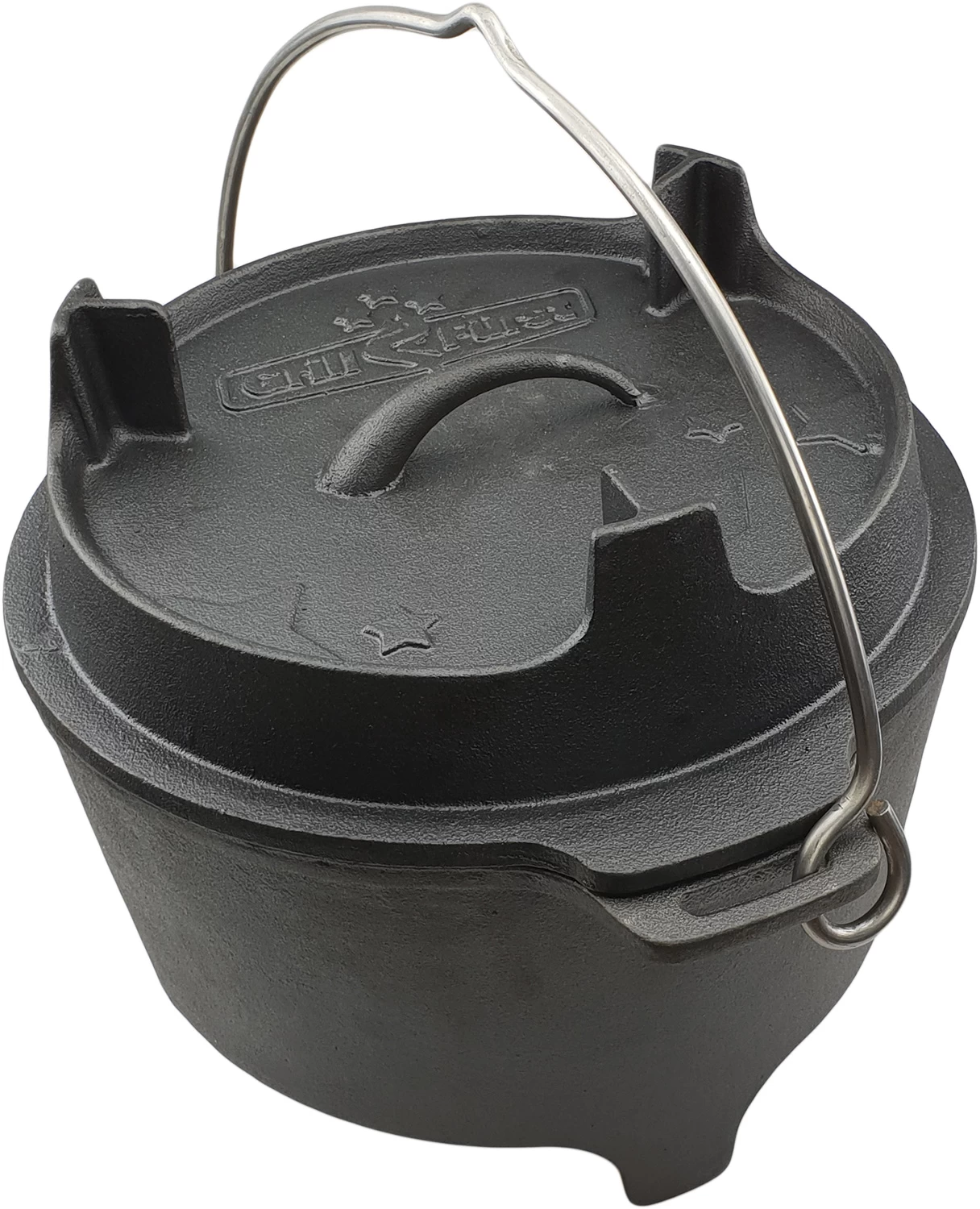 Grillfürst Dutch Oven Set BBQ Edition DO6 - X-DEAL Inkl. Tragetasche / Aufbewahrungstasche, Gusseisen Pflege Und Deckelheber