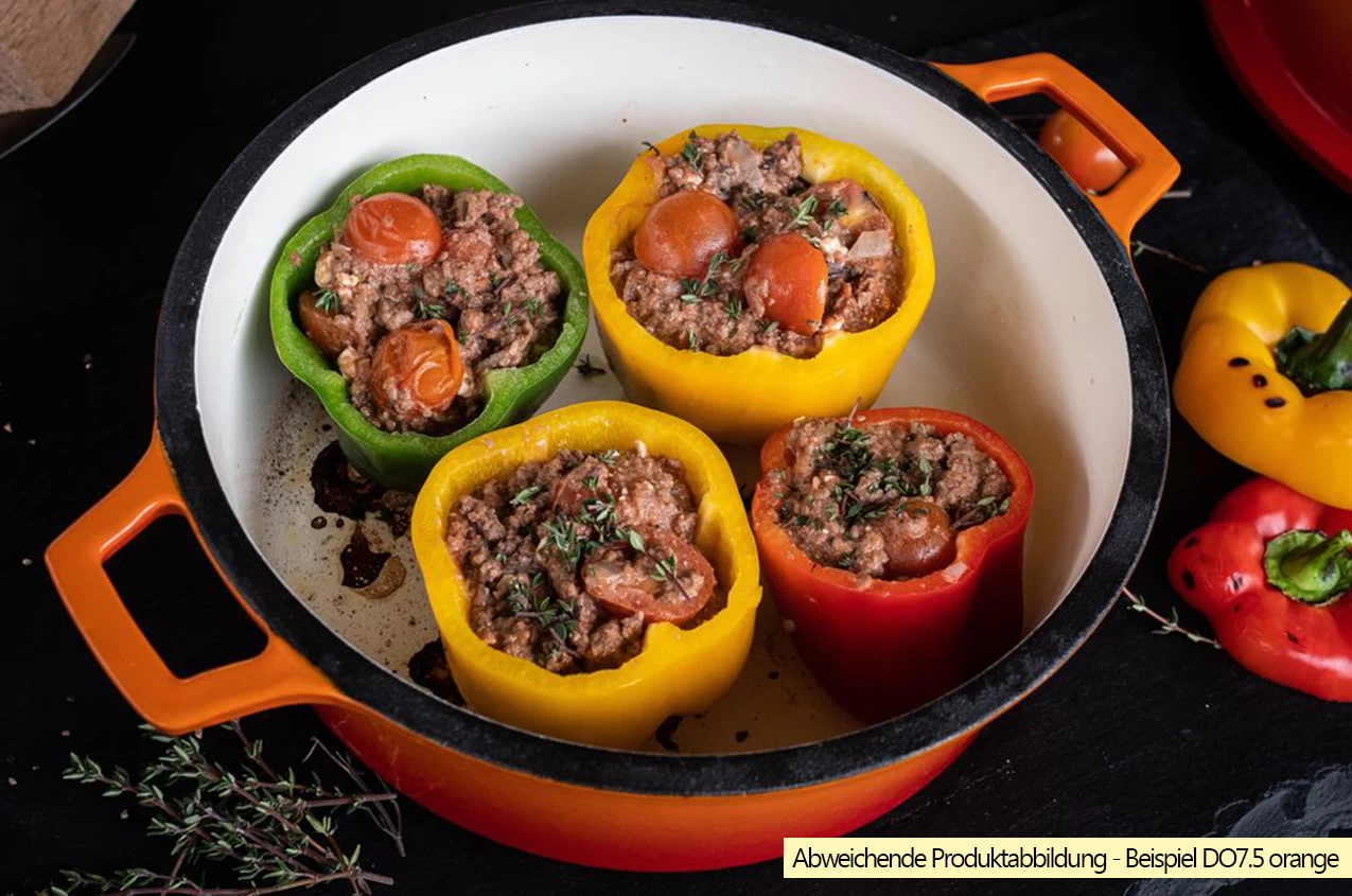 Grillfürst Emaillierter Dutch Oven Ohne Füsse DO9 - Orange – Bild 4