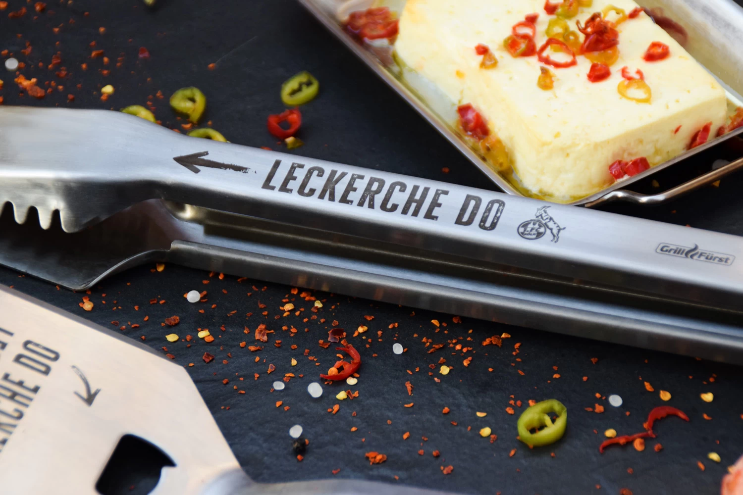 Grillfürst Premium Edelstahl Grillzange Mit Spatelkopf - FC Köln Edition – Bild 2