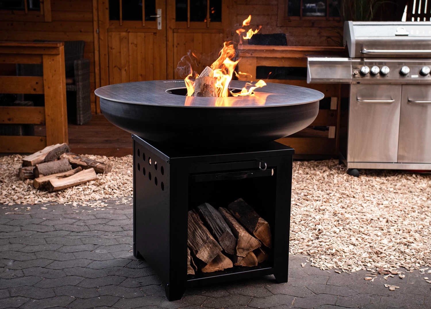 Grillfürst Feuerplatte - Feuerstelle Mit 6 Mm Edelstahl Grillplatte Mit Grillrost – Bild 18