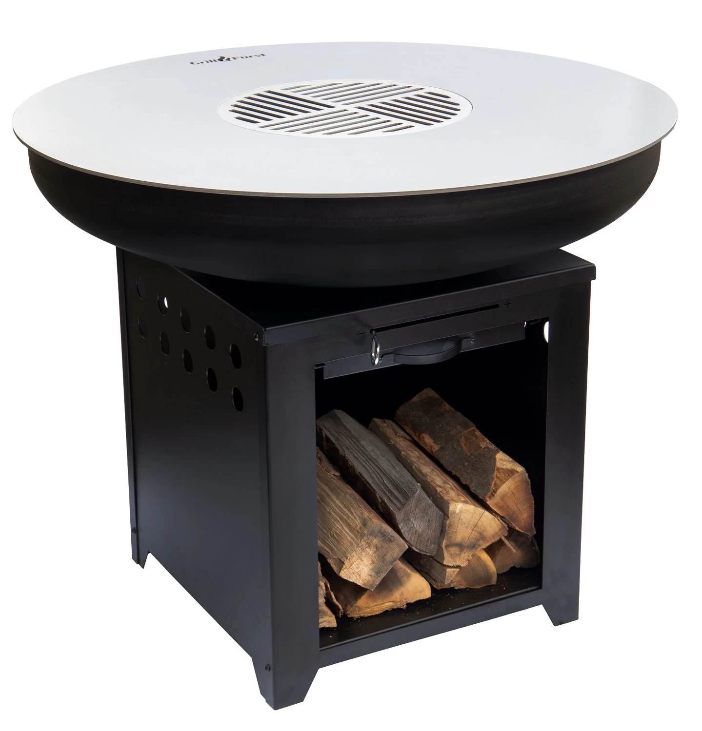 Grillfürst Feuerplatte - Feuerstelle Mit 6 Mm Edelstahl Grillplatte Mit Grillrost – Bild 2