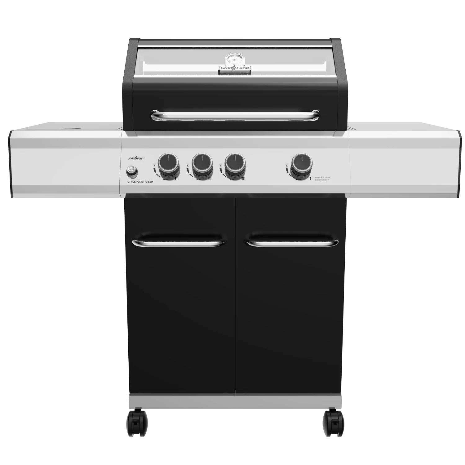 Grillfürst G310G Grill Control Edition 3-Brenner Gasgrill Mit Grill, Control, Hochtemperaturbrenner Und Gusseisen Rosten