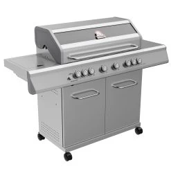 Grillfürst G621G 6-Brenner Edelstahl-Gasgrill - Eintracht Frankfurt Edition - Gusseisenroste