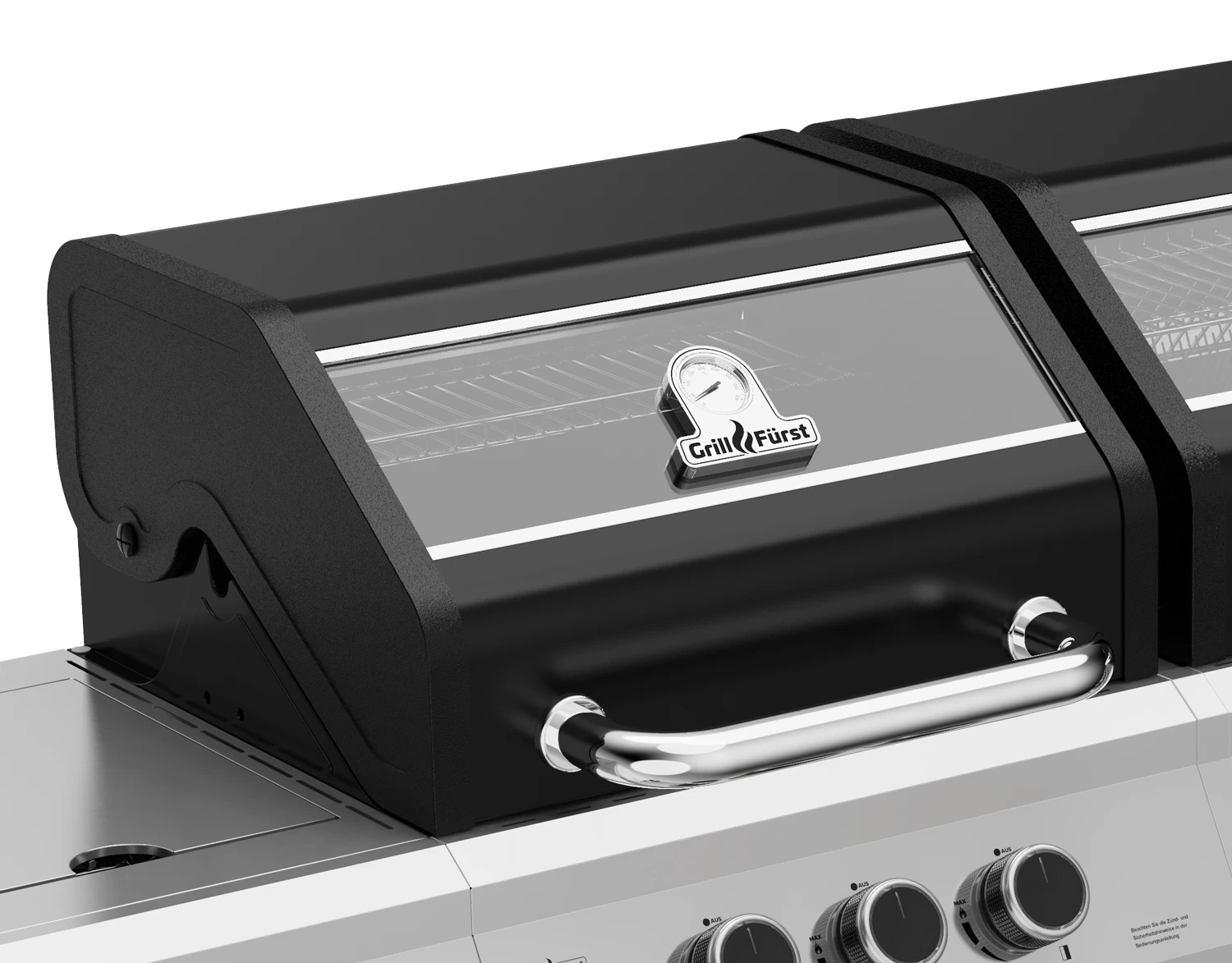 Grillfürst G750G Grill Control Edition 7-Brenner Doppelkammer - Gasgrill Mit Grill Control, Hochtemperaturbrenner, Seitenkocher, Heckbrenner Und Gusseisen Rosten – Bild 5