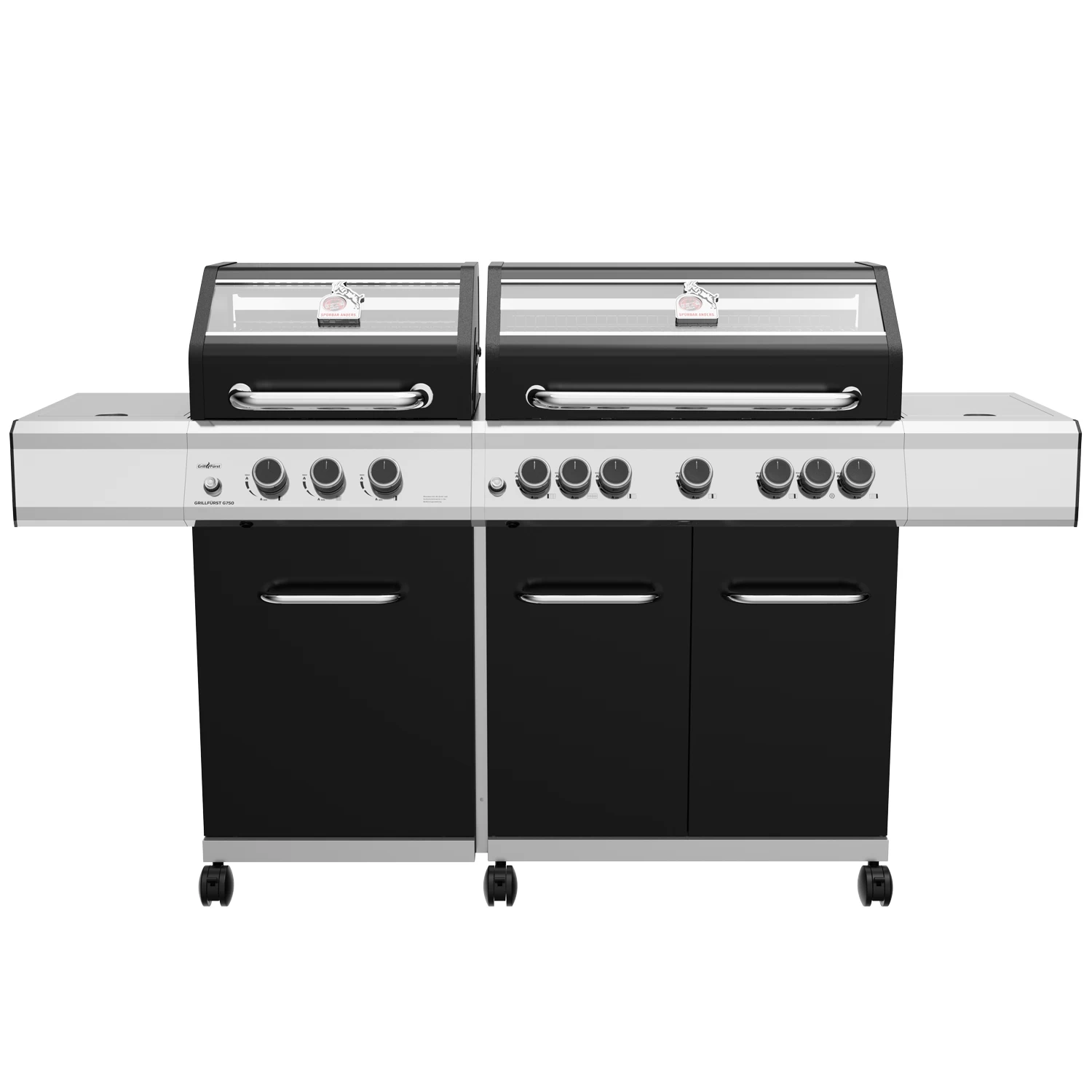 Grillfürst G750G Grill Control Edition 7-Brenner Doppelkammer - Gasgrill Mit Grill Control, Hochtemperaturbrenner, Seitenkocher, Heckbrenner Und Gusseisen Rosten – Bild 2