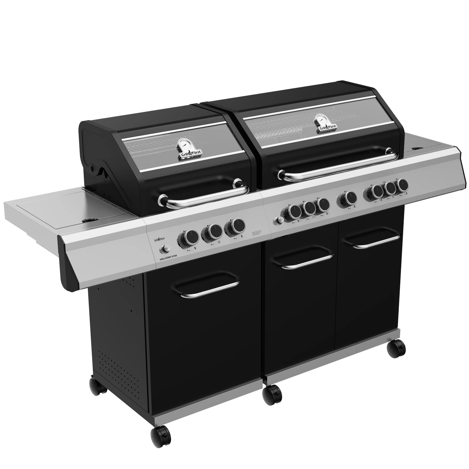 Grillfürst G750G Grill Control Edition 7-Brenner Doppelkammer - Gasgrill Mit Grill Control, Hochtemperaturbrenner, Seitenkocher, Heckbrenner Und Gusseisen Rosten – Bild 3