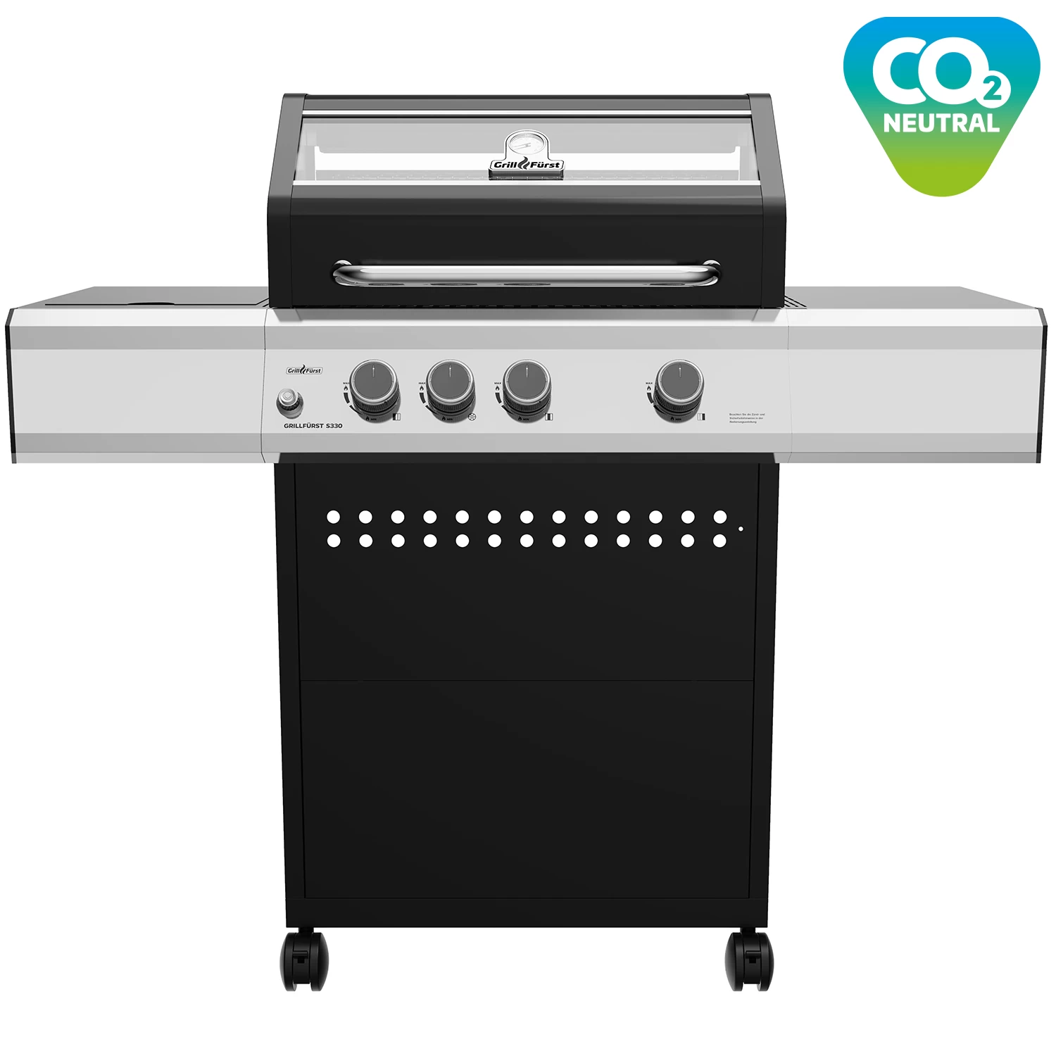 Grillfürst S330G 3-Brenner Gasgrill Mit Seitenkocher Und Gusseisen Rosten - Inkl. Gasgrill Einsteigerpaket – Bild 2