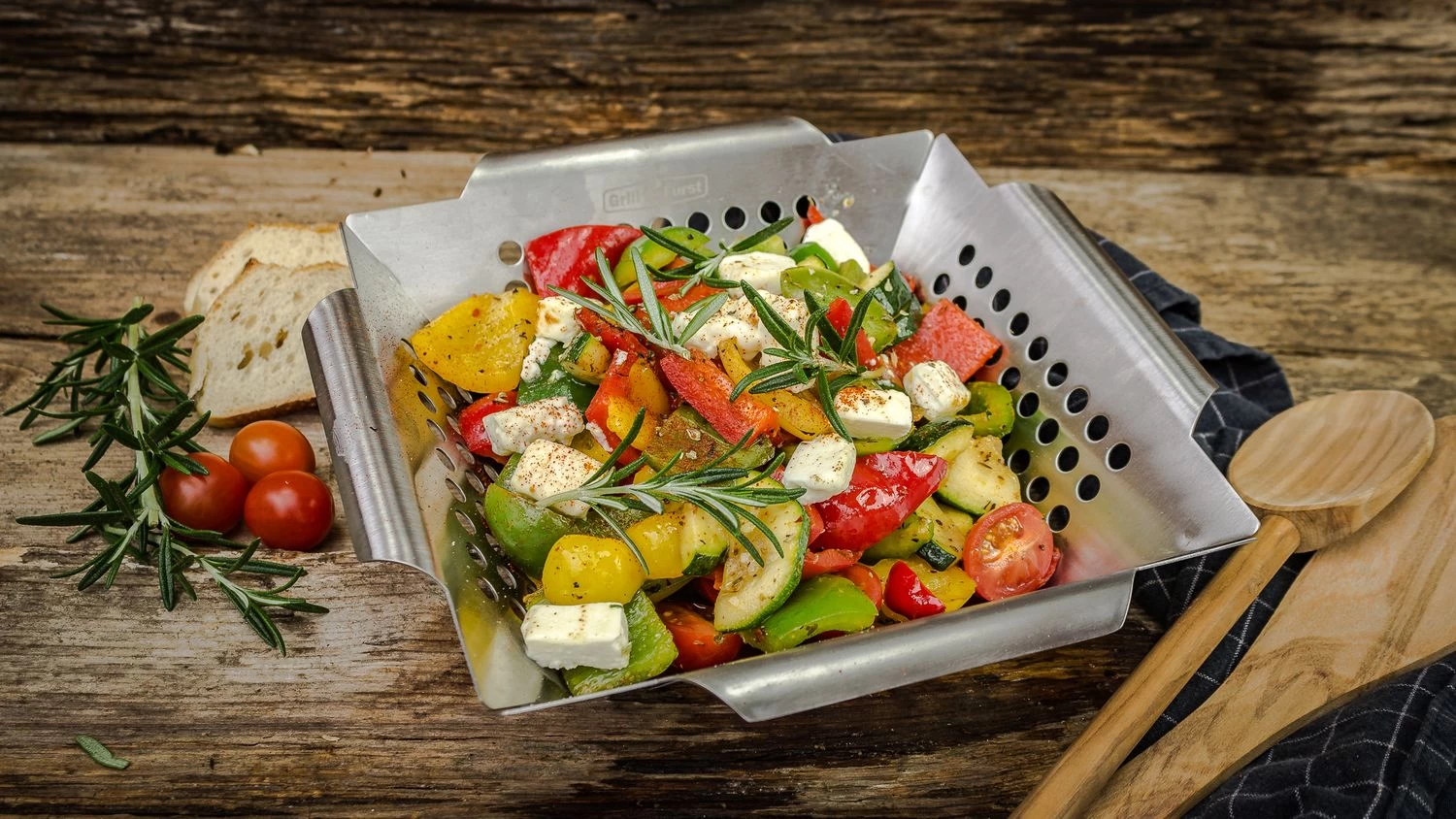 Grillfürst Gemüsekorb Edelstahl Klein 25 X 25cm – Bild 2