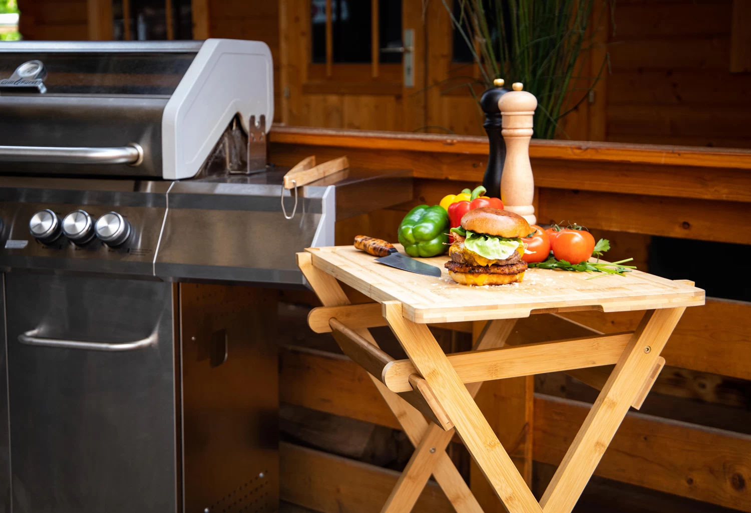 Grillfürst Grill Beistelltisch / Klapptisch Mit Abnehmbaren Schneidebrett 63 Cm X 40 Cm – Bild 3