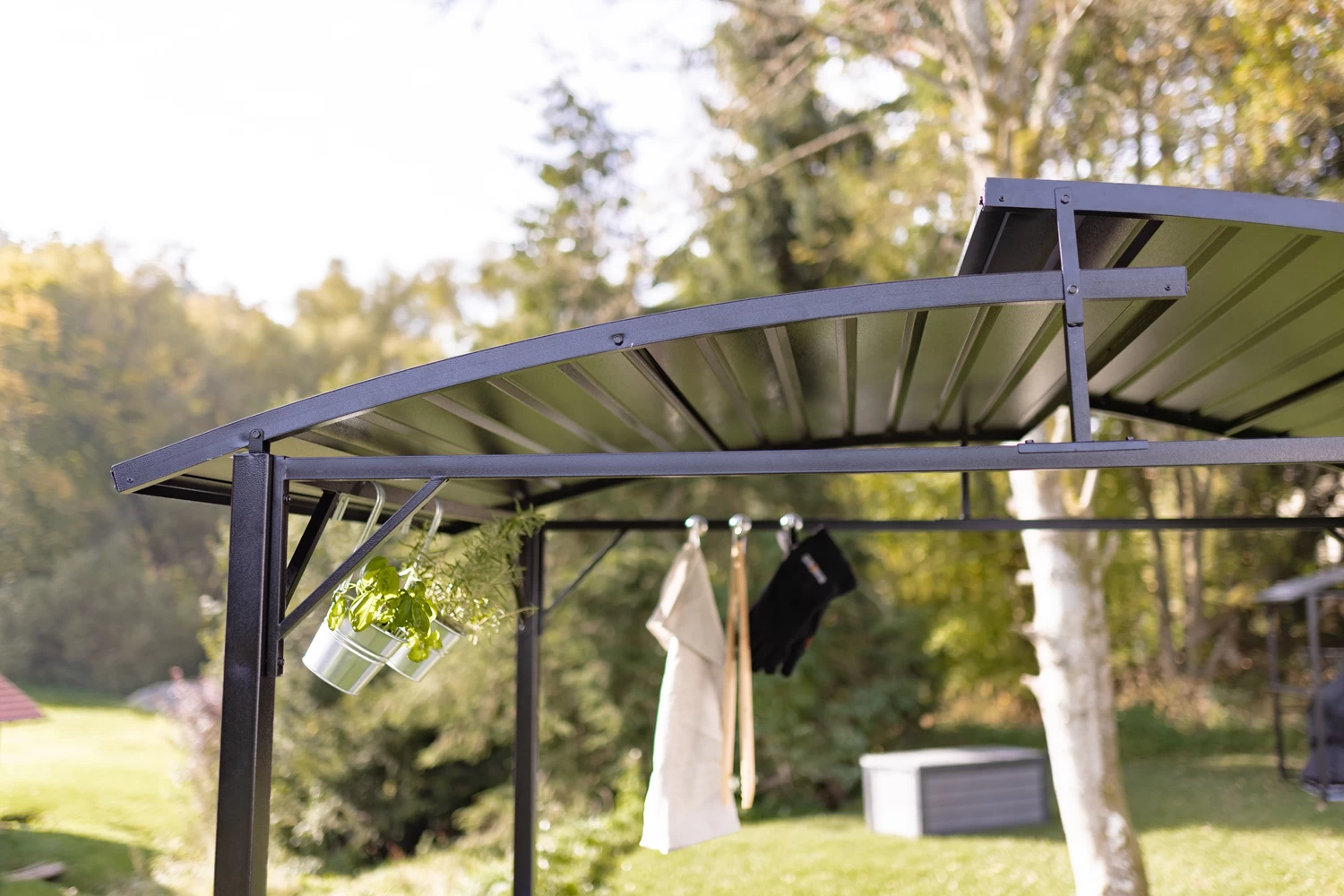 Grillfürst Premium Grillpavillon Aus Stahl Mit Wetterfestem Metalldach Und Ablageflächen – Bild 5
