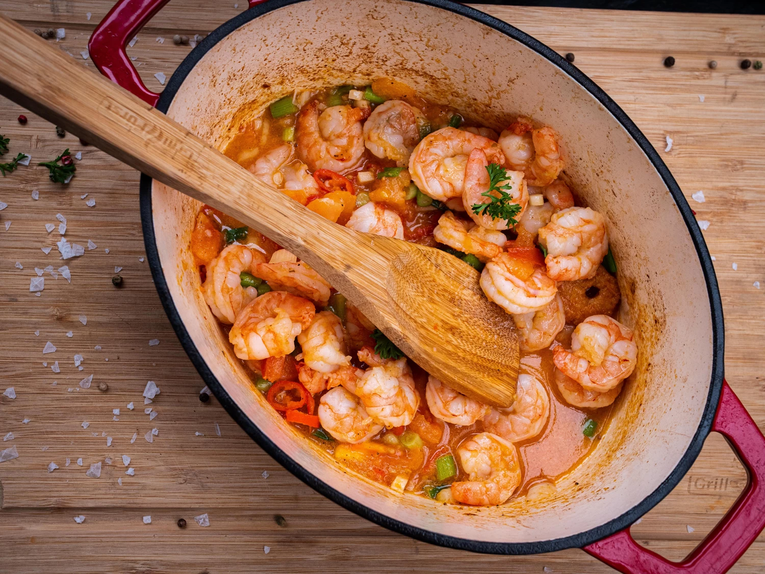 Grillfürst Dutch Oven Sternentöpfchen / Gusseisen Bräter - Emailliert - M - Rot – Bild 7