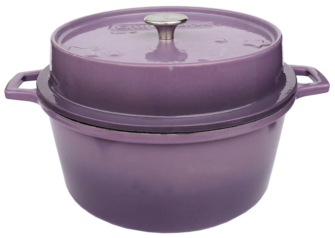 Grillfürst Emaillierter Dutch Oven Ohne Füsse DO6 - Lila – Bild 2