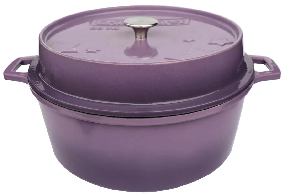 Grillfürst Emaillierter Dutch Oven Ohne Füsse DO7,5 - Lila – Bild 2
