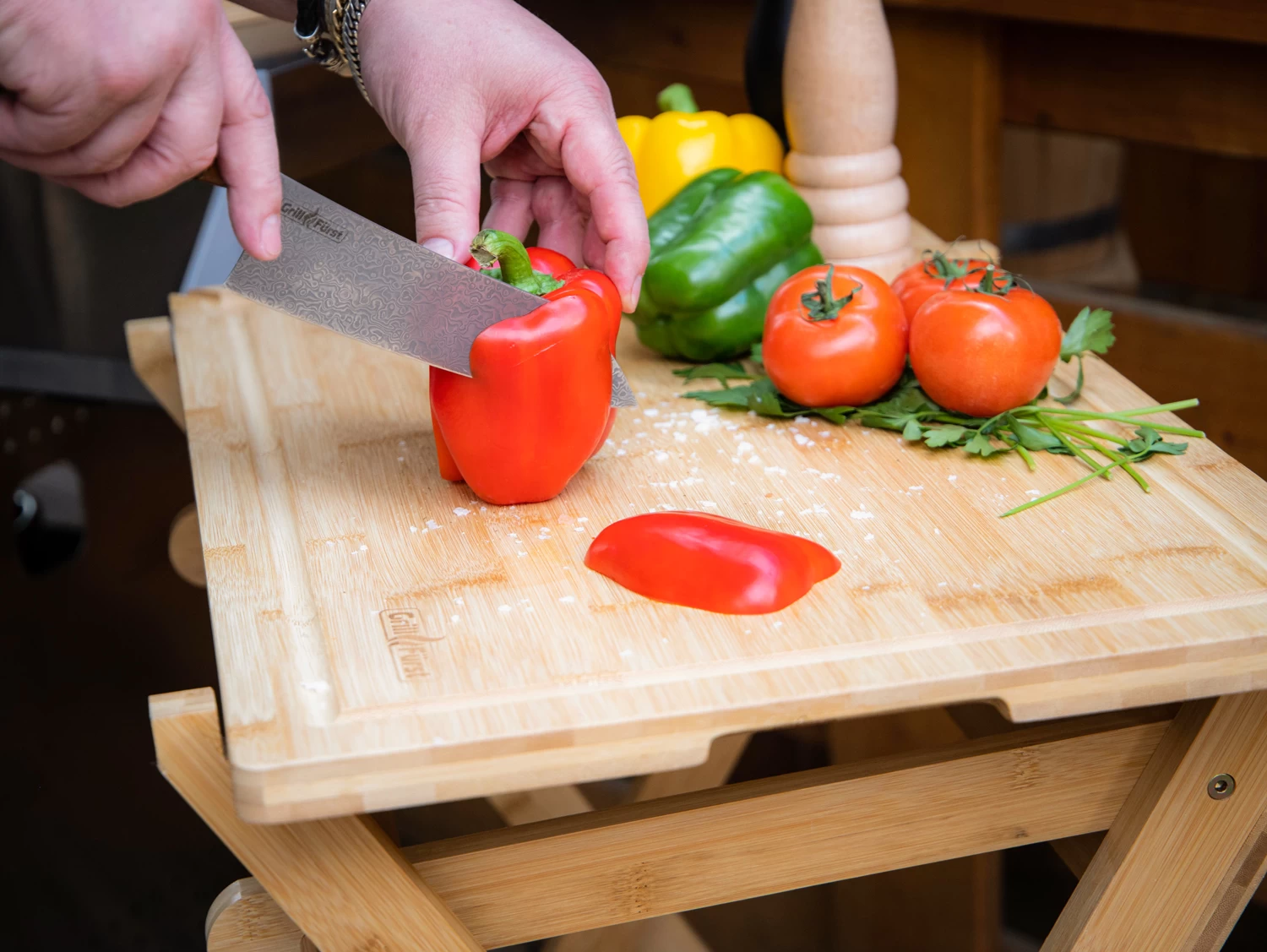 Grillfürst Grill Beistelltisch / Klapptisch Mit Abnehmbaren Schneidebrett 63 Cm X 40 Cm – Bild 4