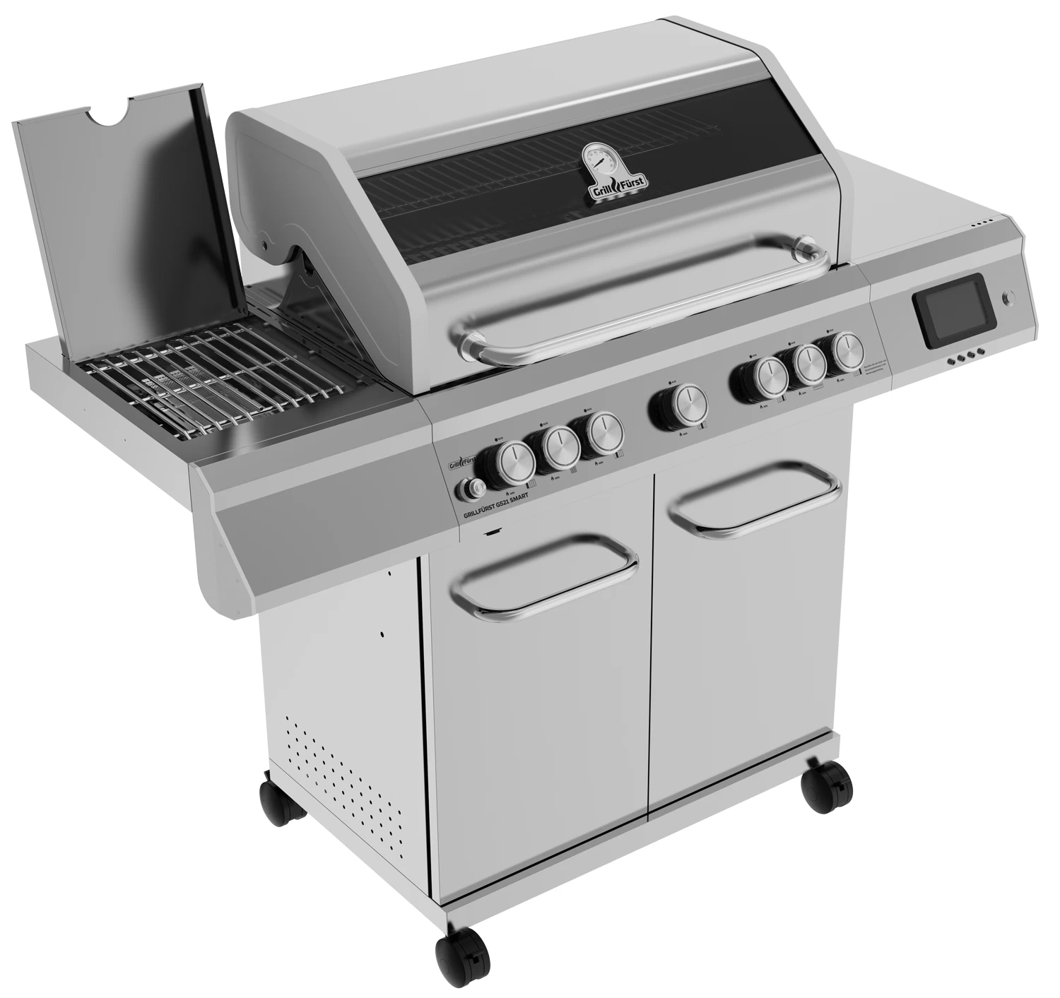 Grillfürst G521G Smart Grill - Mit Automatischer Temperatursteuerung, Hochtemperaturbrenner, Heckbrenner Und Gusseisen Rosten – Bild 2