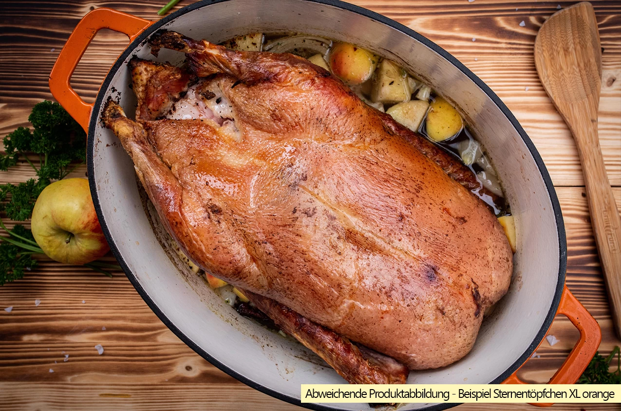 Grillfürst Dutch Oven Sternentöpfchen / Gusseisen Bräter - Emailliert - XL - Rot – Bild 7