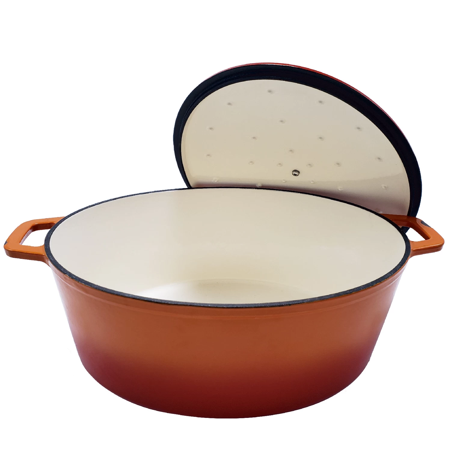 Grillfürst Dutch Oven Sternentöpfchen / Gusseisen Bräter - Emailliert - XL - Orange – Bild 2