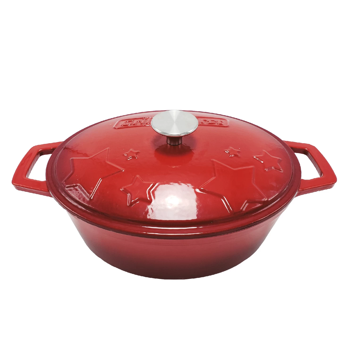 Grillfürst Dutch Oven Sternentöpfchen / Gusseisen Bräter - Emailliert - M - Rot – Bild 2