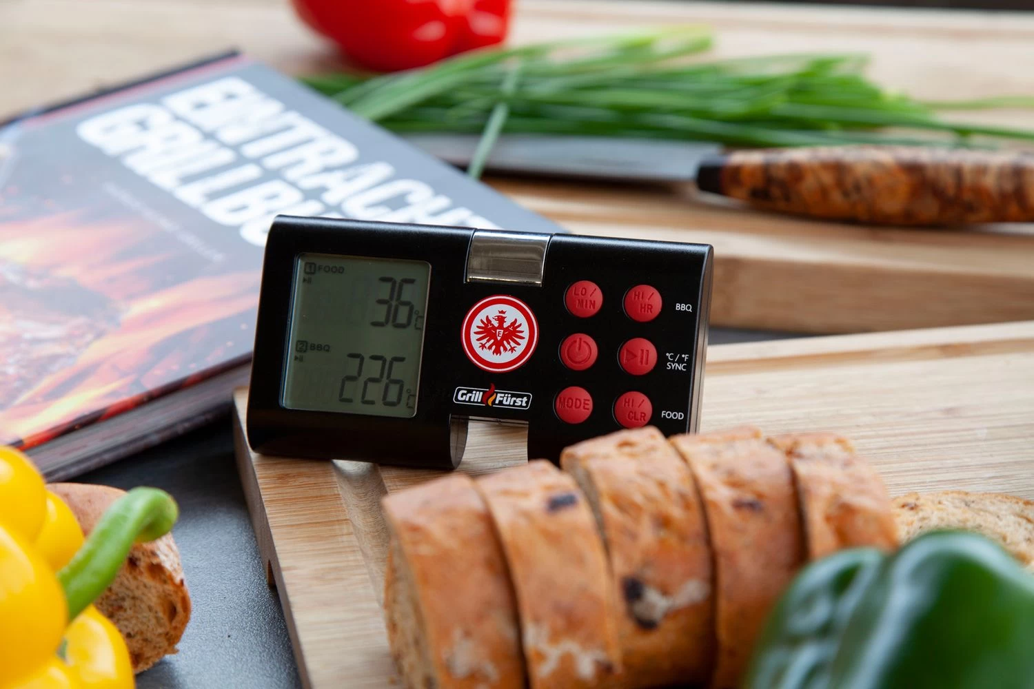 Grillfürst Funk-Thermometer / Grillthermometer / Grillgut Thermometer - Eintracht Frankfurt Edition – Bild 3