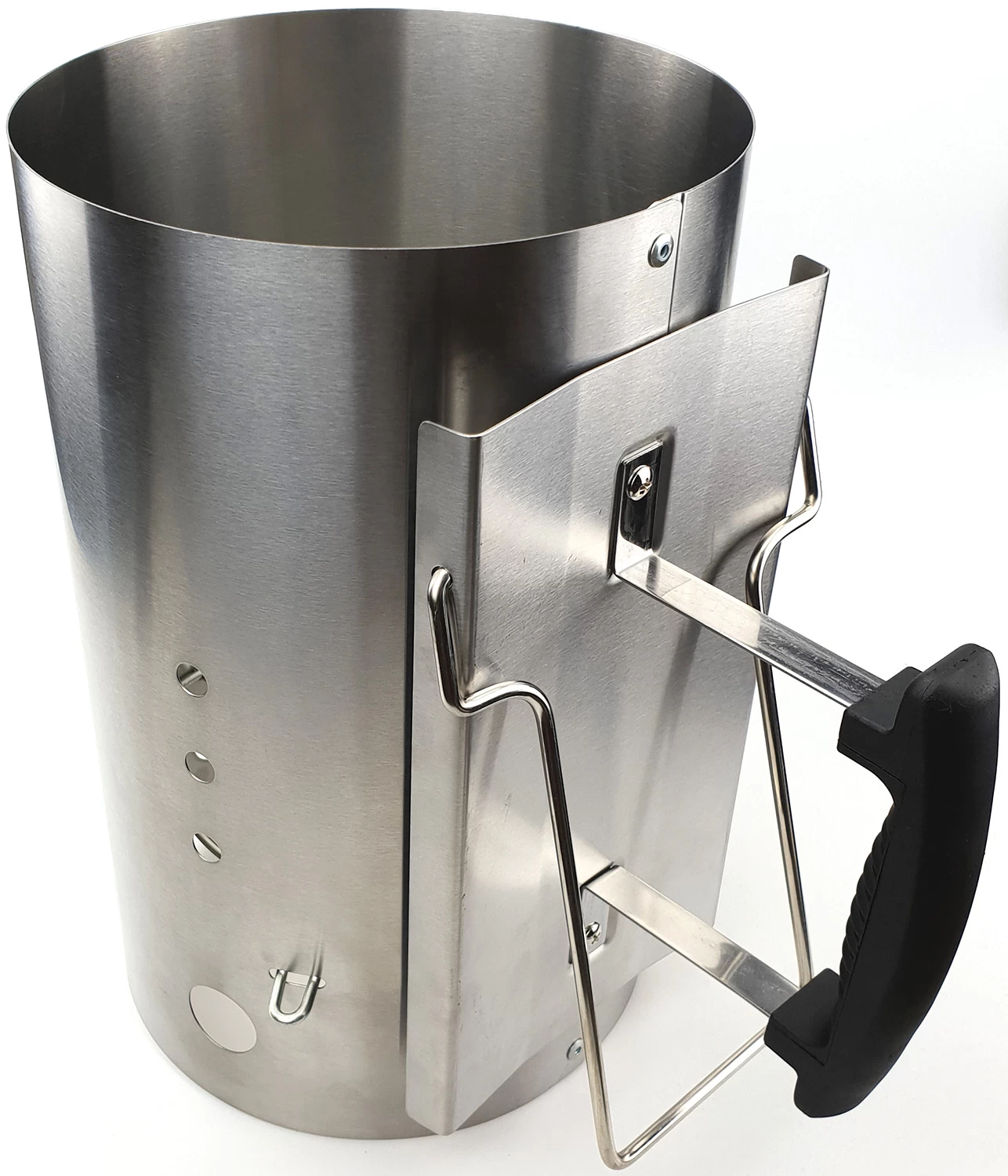 Grillfürst Anzündkamin Premium Edelstahl, Durchmesser 19 Cm, Höhe 30,5 Cm, Mit Sicherheitsgriff – Bild 5