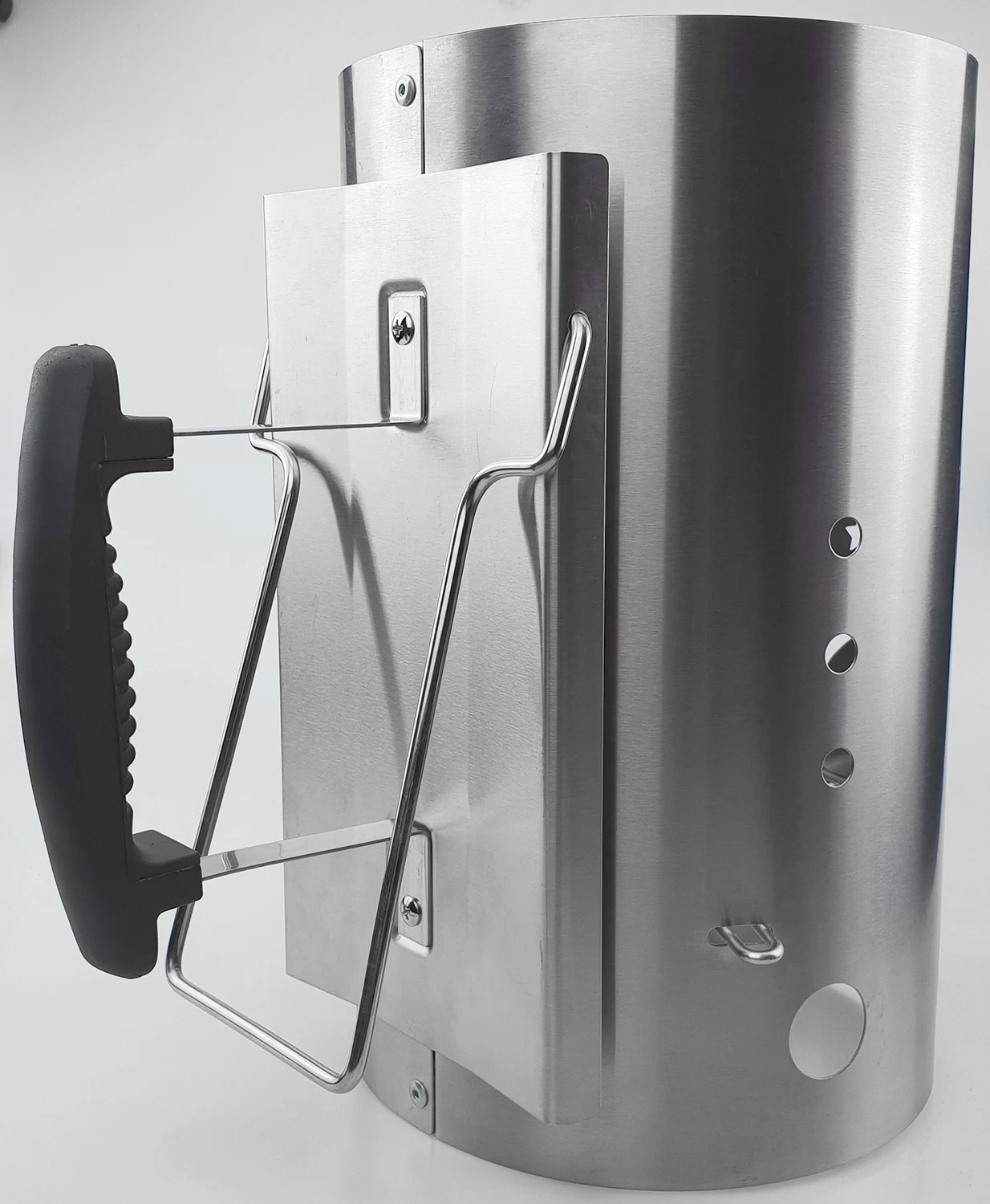 Grillfürst Anzündkamin Premium Edelstahl, Durchmesser 19 Cm, Höhe 30,5 Cm, Mit Sicherheitsgriff – Bild 8