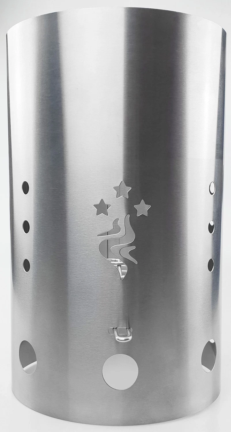 Grillfürst Anzündkamin Premium Edelstahl, Durchmesser 19 Cm, Höhe 30,5 Cm, Mit Sicherheitsgriff – Bild 7